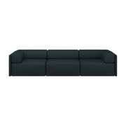 Three-seater sofa with low backrest and dark green armrests Palo - Hem