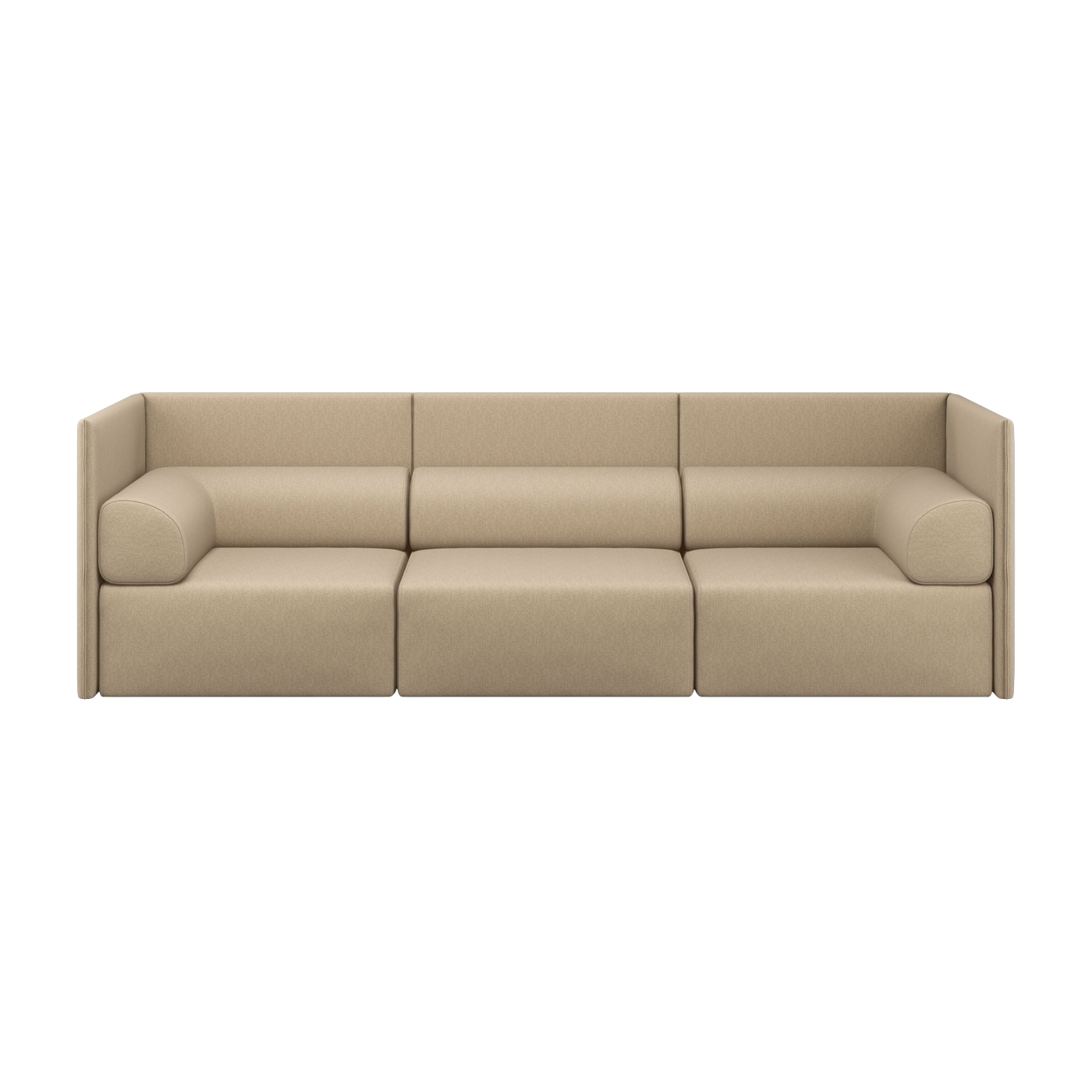Dreisitzer-Sofa mit mittelhoher Rückenlehne und Armlehnen Beige Palo - -. Hem