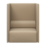 Sillón de respaldo alto beige 105x132cm Palo - Hem