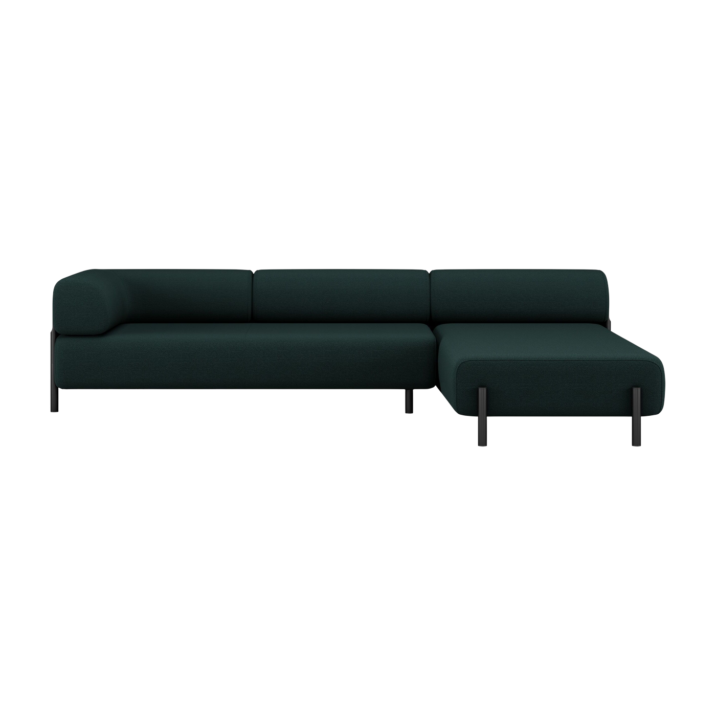 Canapé d'angle droit modulable vert foncé Palo - Hem