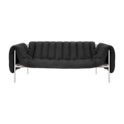 Canapé 2-3 places en coton anthracite et acier Puffy - Hem