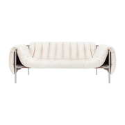 2-3-seater sofa in cream cotton and steel Puffy - Hem