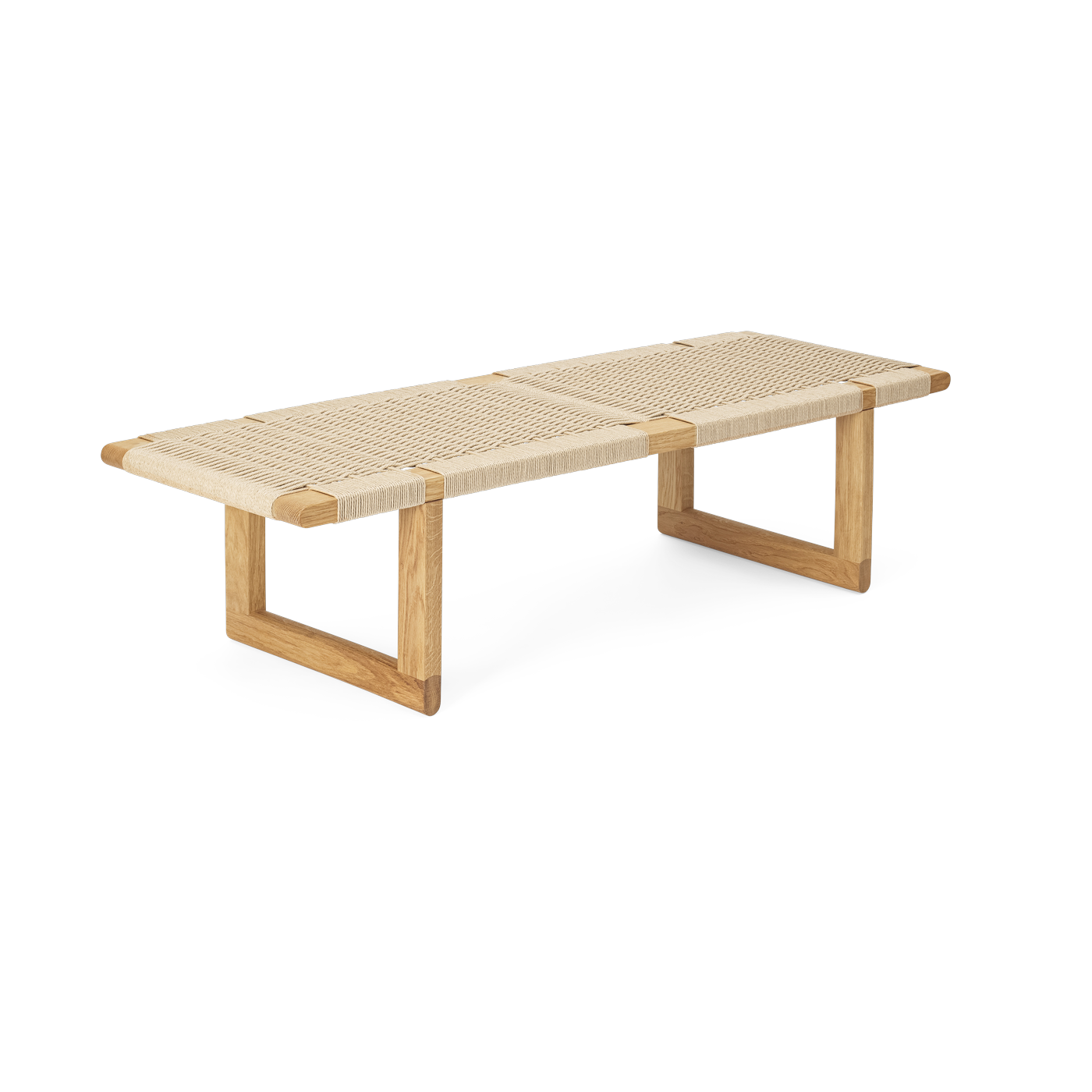 Bench in oiled oak and natural paper cord 138x46cm BM0489 - Carl Hansen & Søn