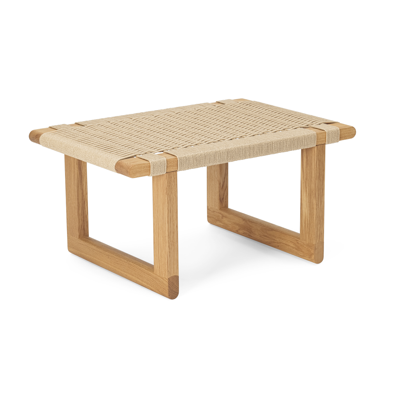 Oiled oak bench with natural paper cord 69x46cm BM0489 - Carl Hansen & Søn