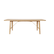 Rectangular dining table in oiled oak and brass 210x82cm Hunting Table - Carl Hansen & Søn