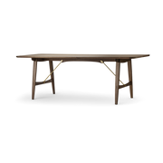 Rectangular dining table in oiled walnut and brass 210x82cm Hunting Table - Carl Hansen & Søn