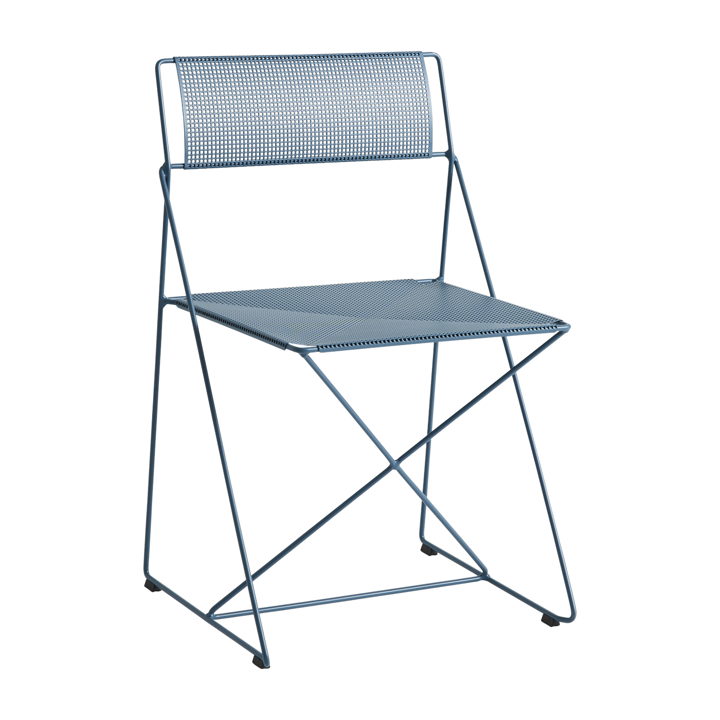 line Silla de acero con revestimiento en polvo gris azulado 50x45x77cm X- - Hay