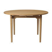 Oval extendable dining table in oiled oak 115x140cm CH337 - Carl Hansen & Søn