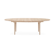 Oval extendable dining table in oiled white oak 115x240cm CH339 - Carl Hansen & Søn