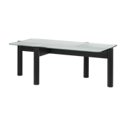 Table basse en verre trempé et structure en hêtre noir vulcano 105x40,5cm Kob - noo.ma