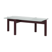 Coffee table in tempered glass and wine berry beech structure 105x40. 5cm Kob - noo. ma