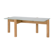 Coffee table in tempered glass and solid oak structure 105x40. 5cm Kob - noo. ma