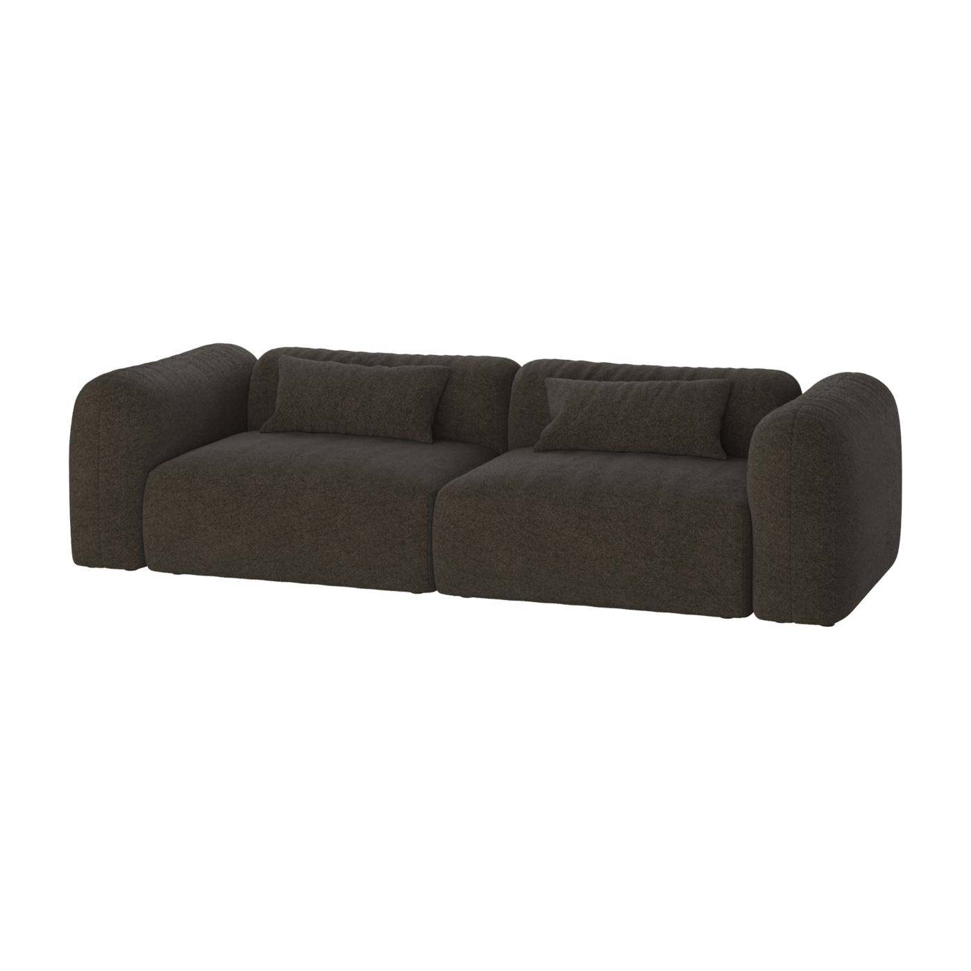 Canapé 3 places en polyester chocolate brown bouclé Yaro - noo.ma