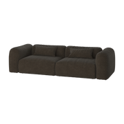 3-Sitzer-Sofa aus schokoladenbraunem Polyester mit Bouclémuster Yaro -. noo. ma