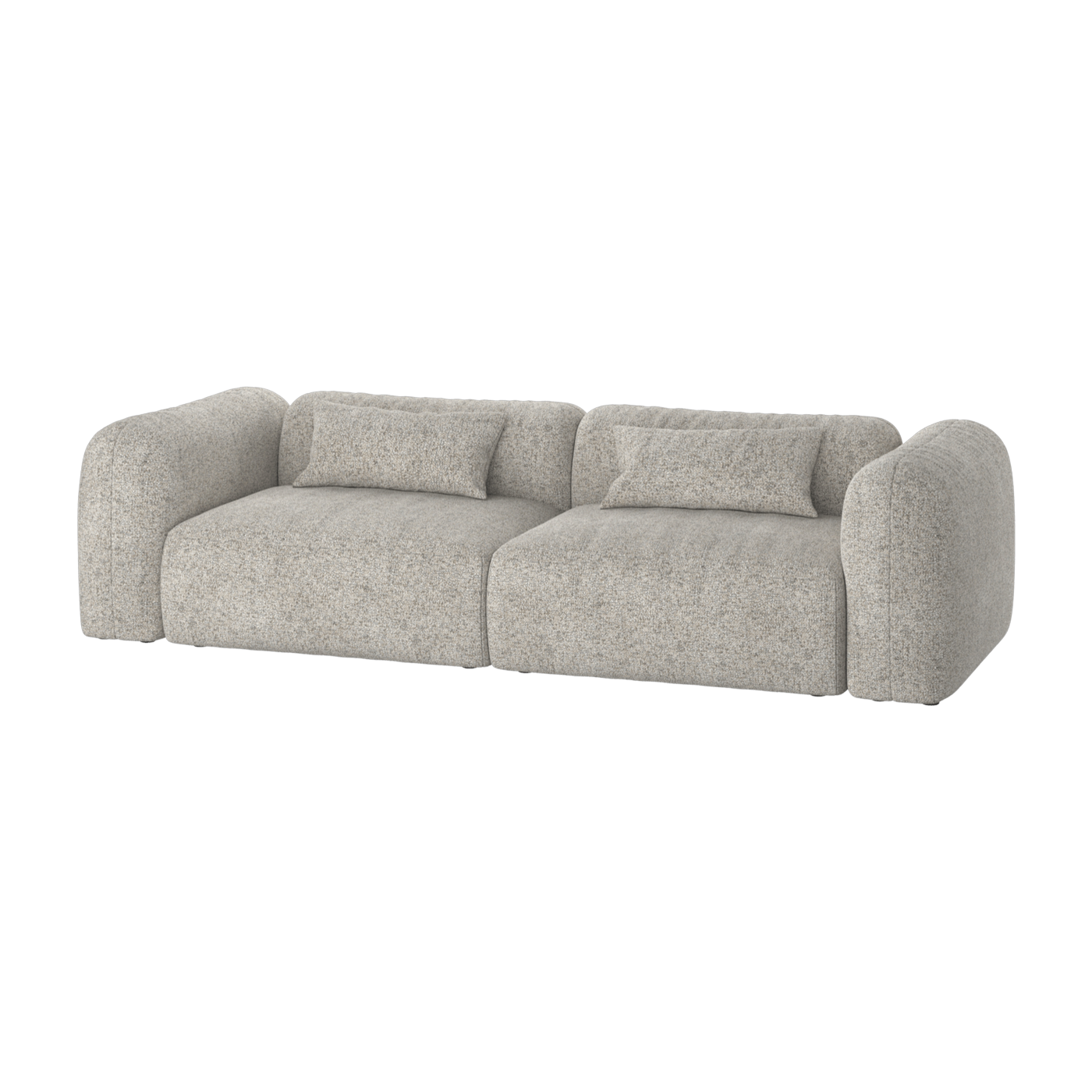 Canapé 3 places en polyester clay grey mélange Yaro - noo.ma