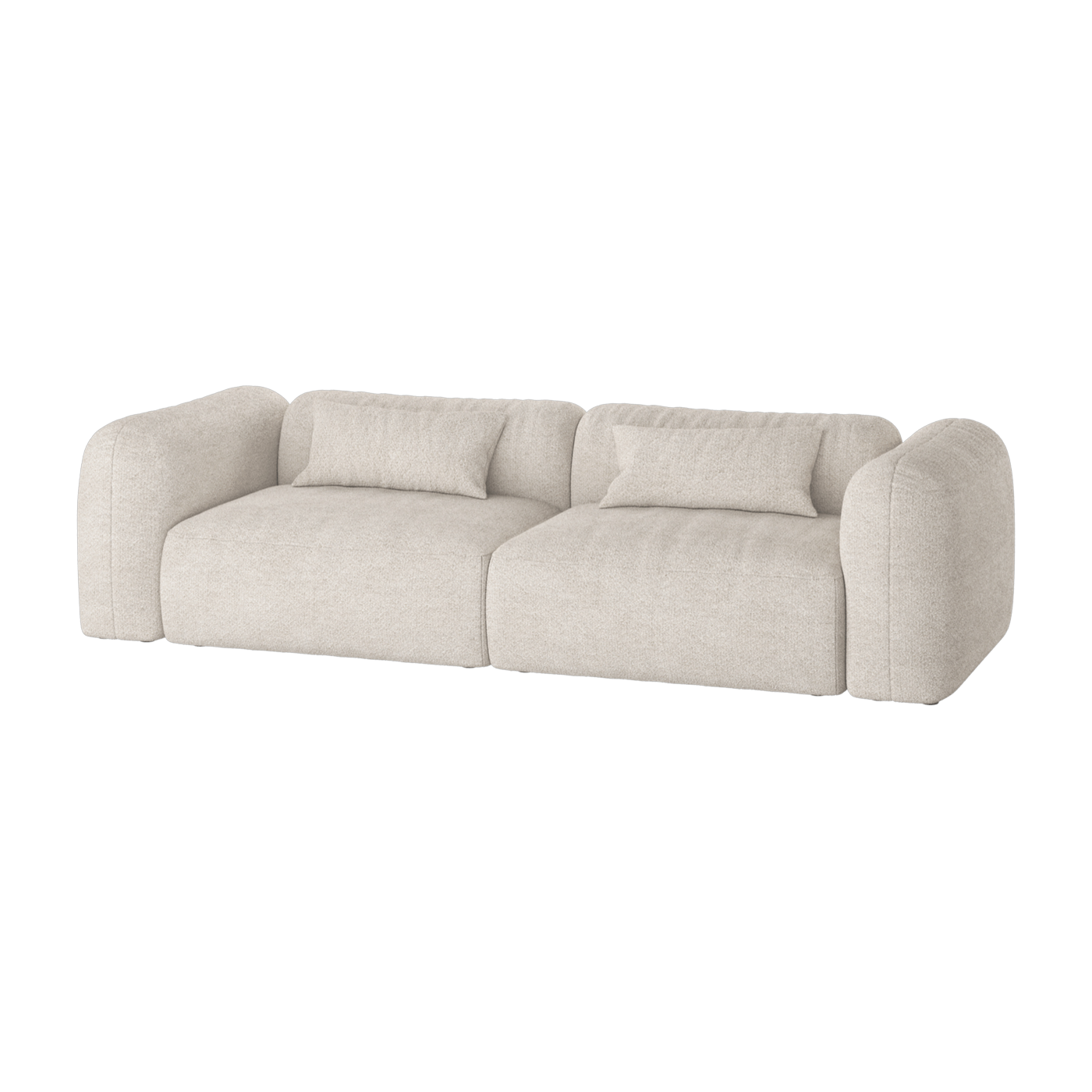 Canapé 3 places en polyester desert beige bouclé Yaro - noo.ma