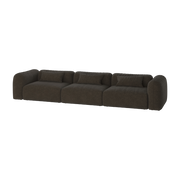 Canapé 4 places en polyester chocolate brown bouclé Yaro - noo.ma