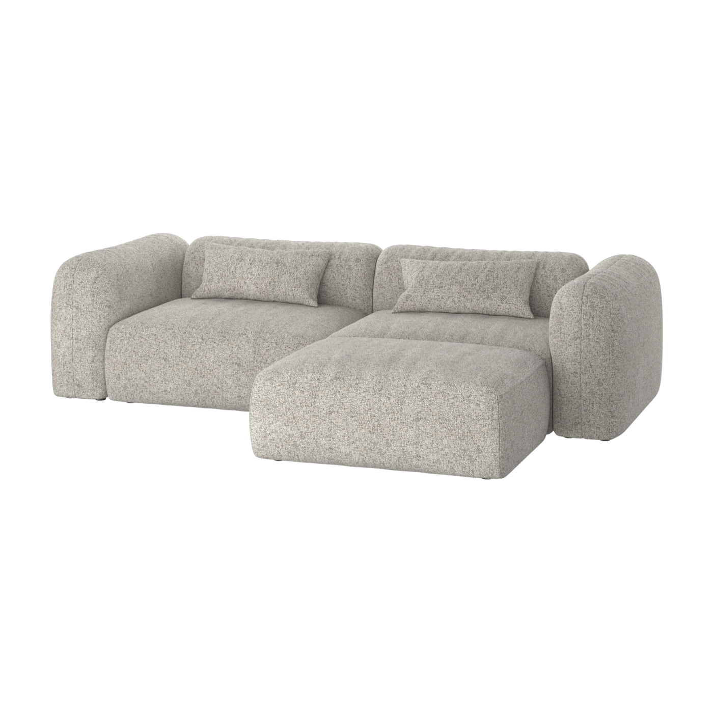 Canapé d'angle 3 places en polyester clay grey mélange Yaro - noo.ma