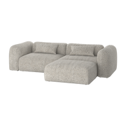Sofa d' angle 3-Sitzer Polyester clay grey Mischung Yaro - noo. ma