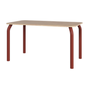 Mesa rectangular de roble con patas rojo castaño, 140x80cm - Meko noo. ma