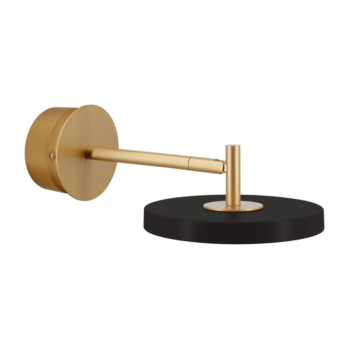 Brass and black steel 25cm Short Astéria led wall light - Umage