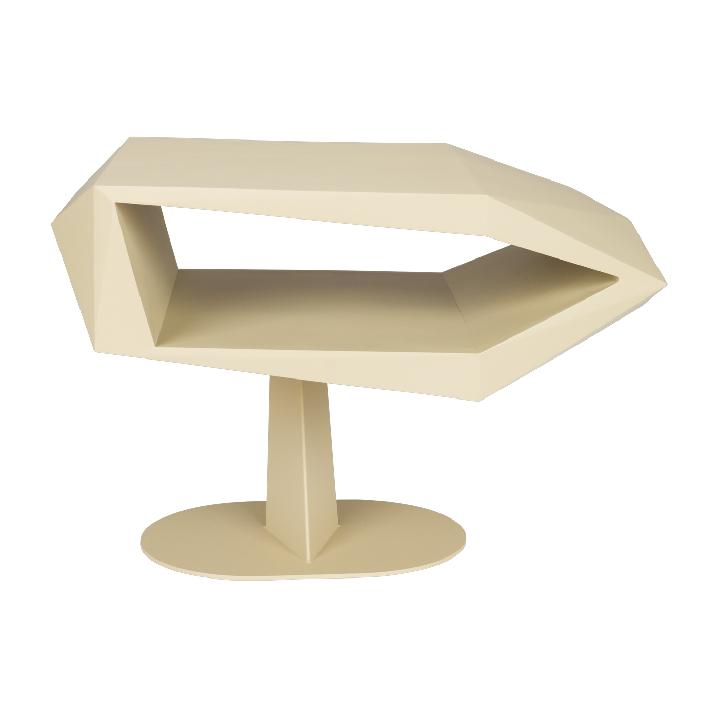 Beige resin and iron side table 60x40x40cm North - Zuiver