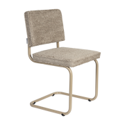 Silla de tela beige y aluminio Ridge - Zuiver