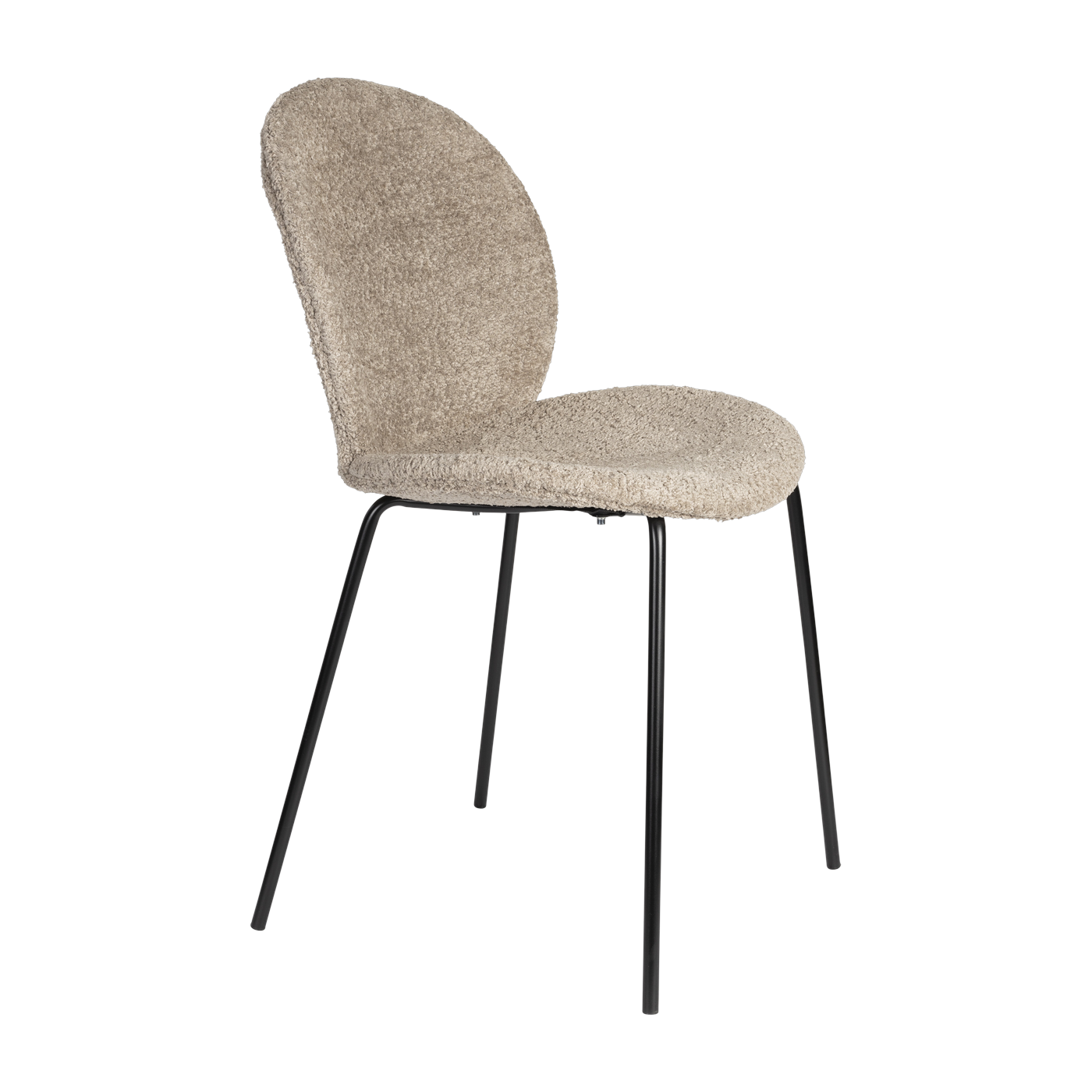 Sedia in tessuto beige e acciaio nero Bonnet - Zuiver