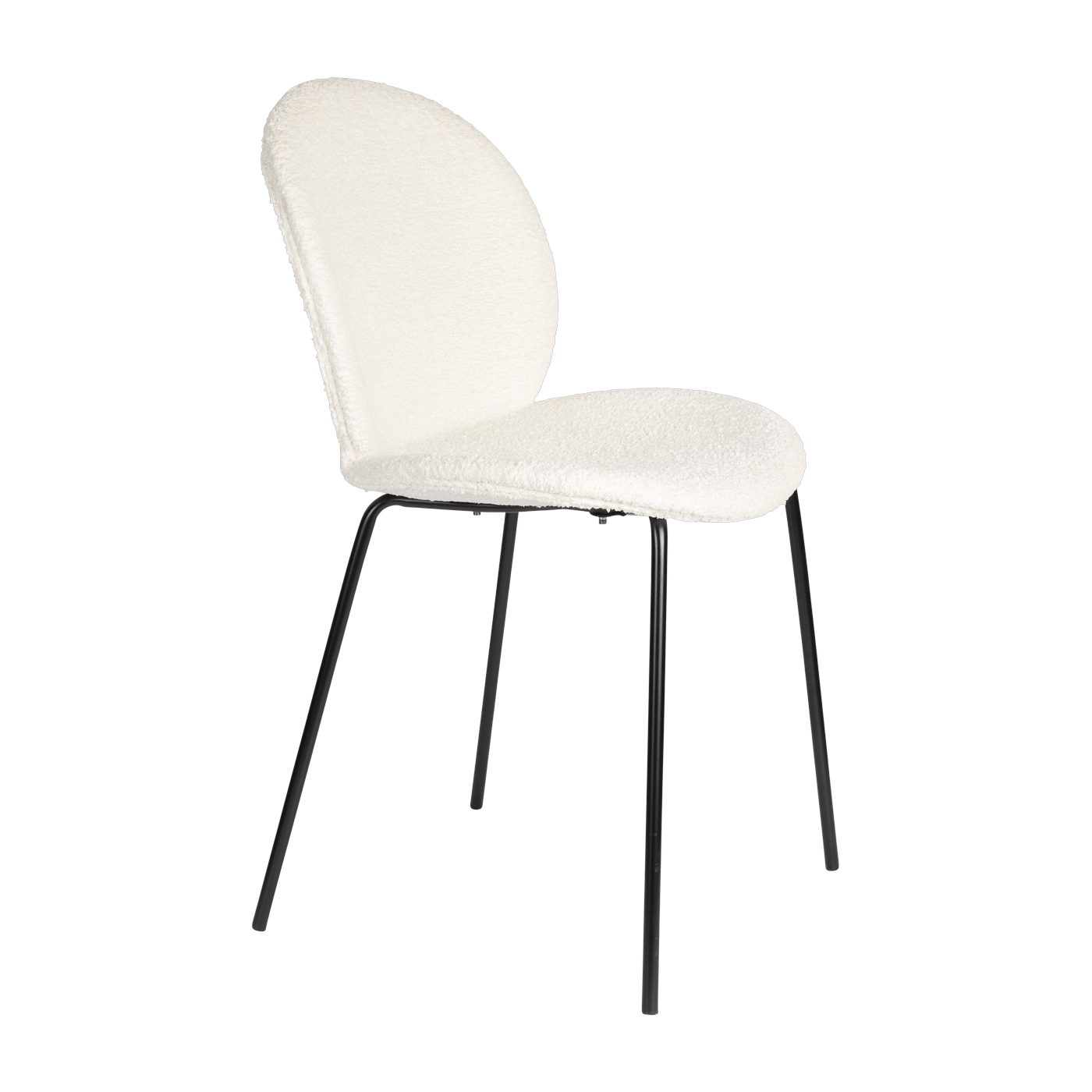 Chaise en tissu blanc et acier noir Bonnet - Zuiver