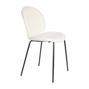 Chaise en tissu blanc et acier noir Bonnet - Zuiver