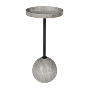 Table d'apppoint en marbre gris brun et fer noir 25x52cm Cocktail - Zuiver