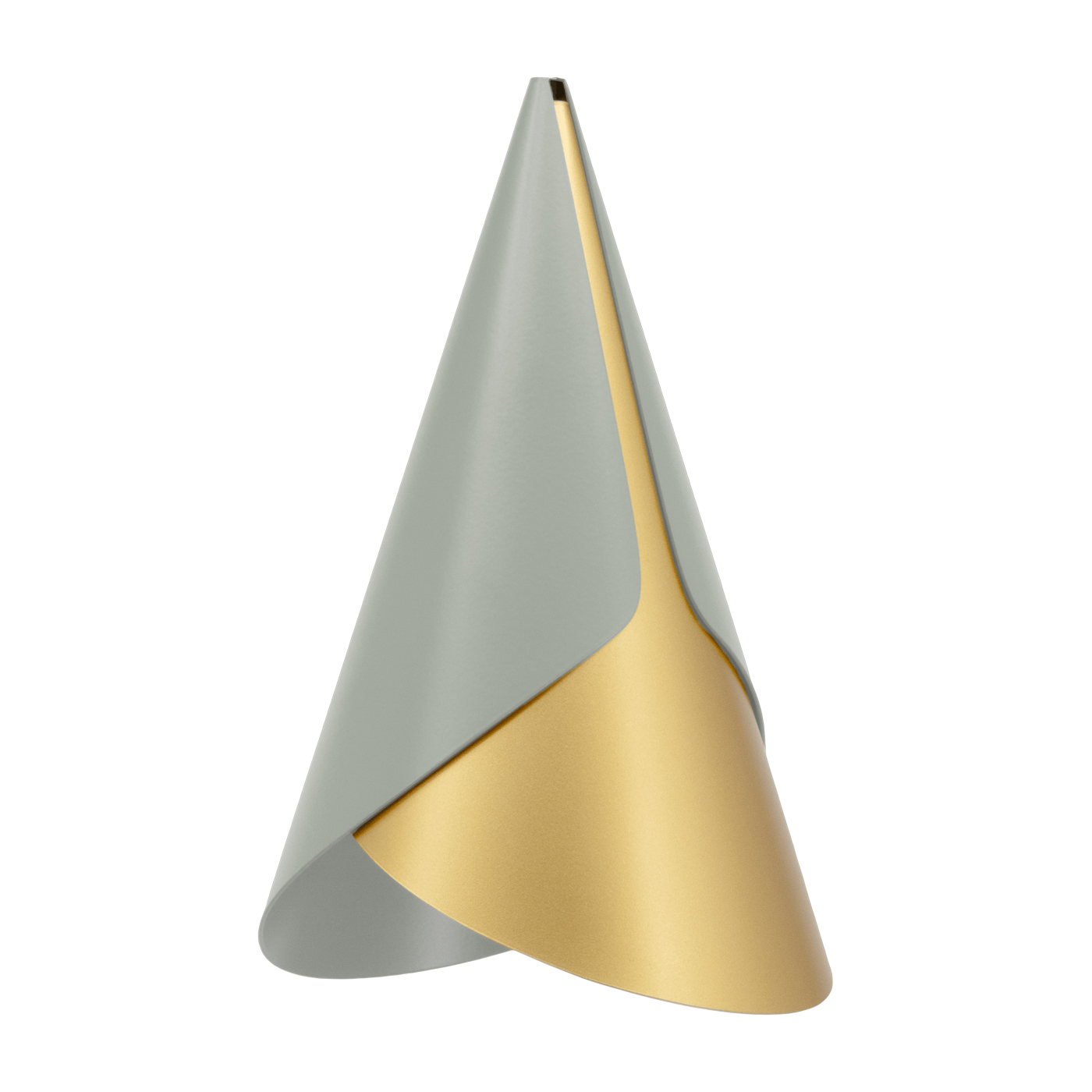 Lampenschirm aus gold- und olivfarbenem Aluminium Cornet -. Umage
