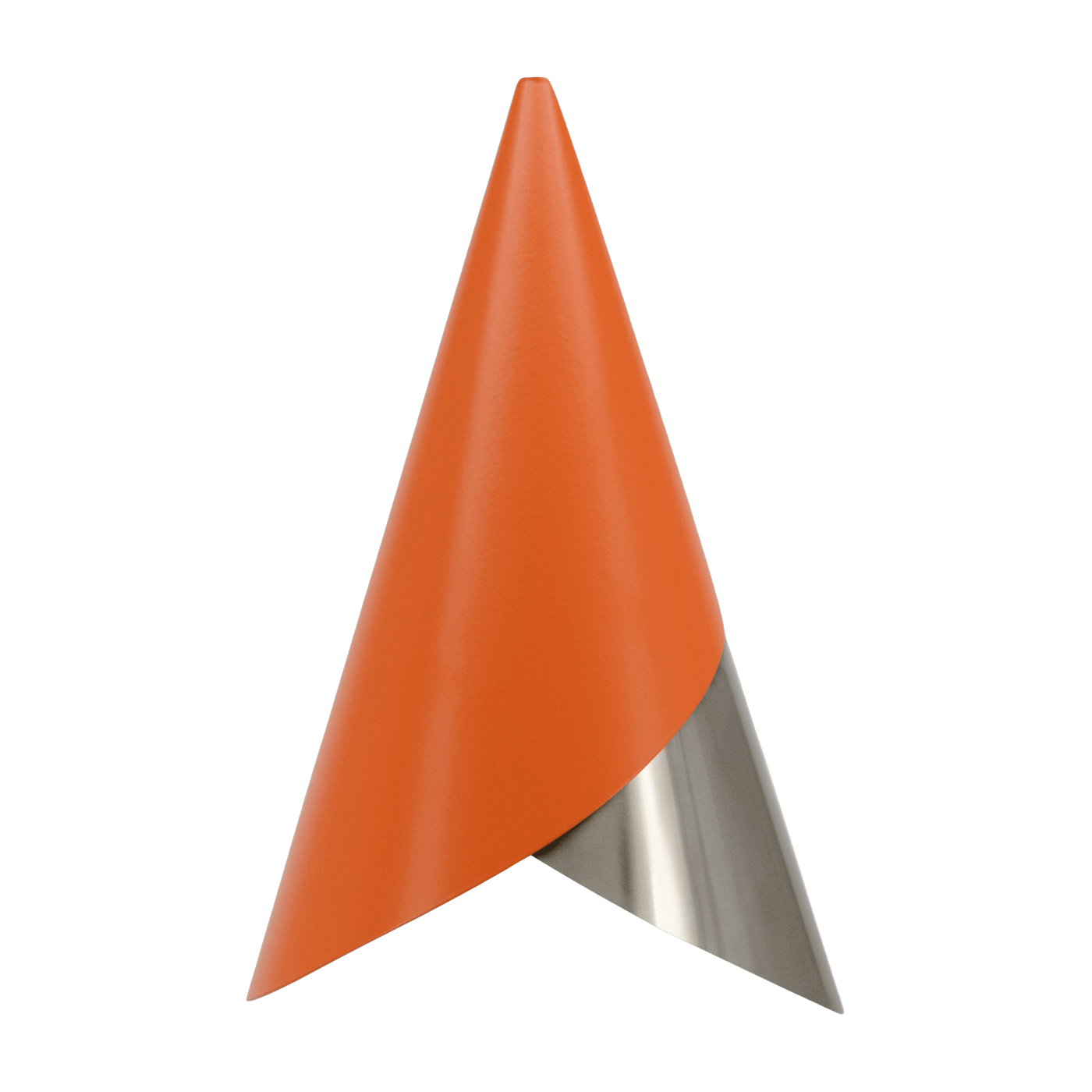 Cornet - Lampenschirm aus Aluminium in Silber und Orange. Umage