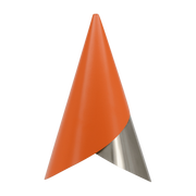 Cornet - Lampenschirm aus Aluminium in Silber und Orange. Umage