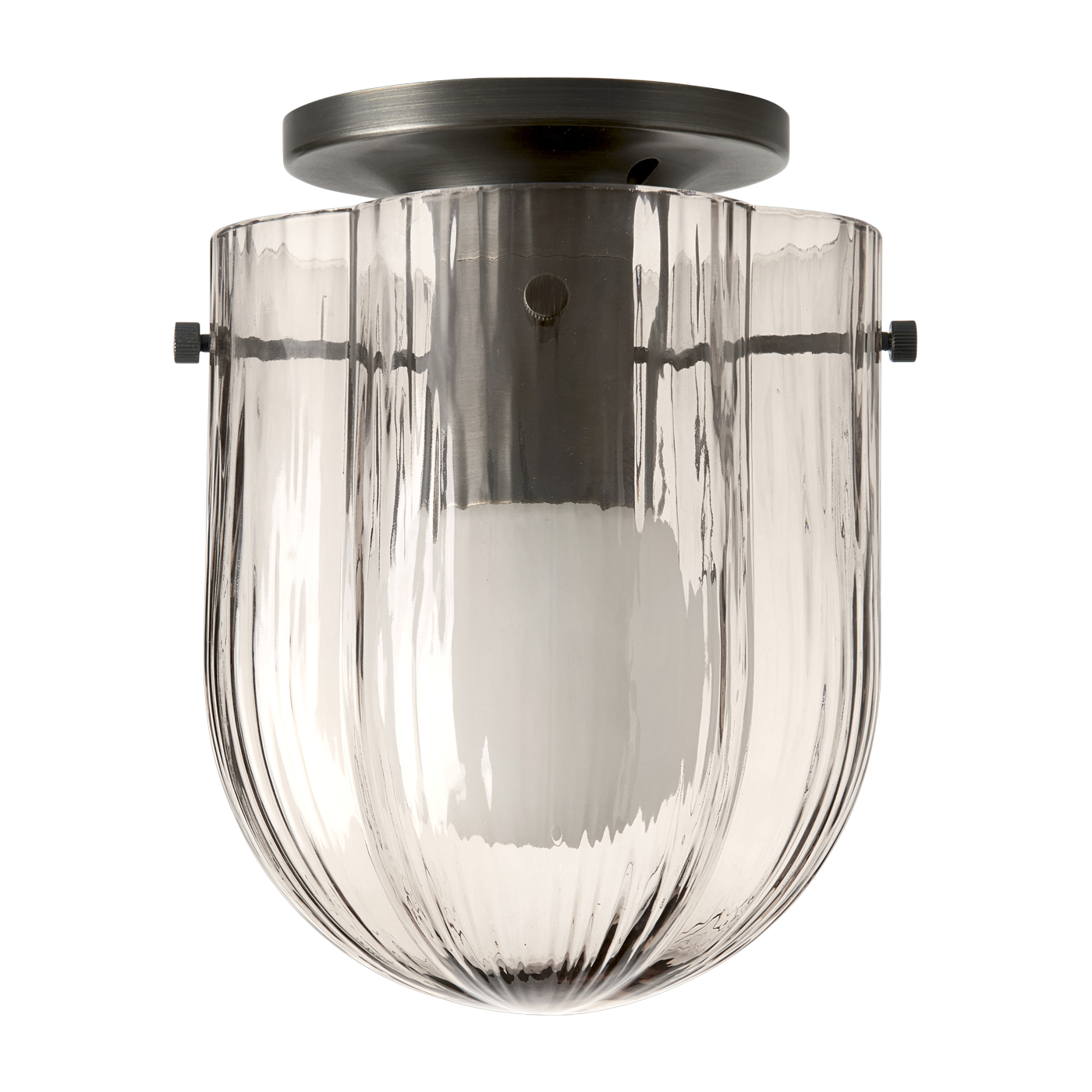 Plafonnier en laiton antique et verre transparent fumé Seine - Gubi
