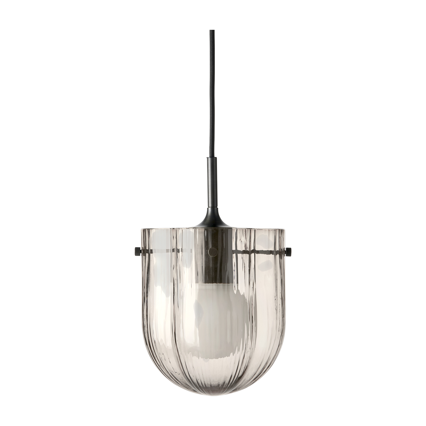 Hanging lamp in antique brass and transparent smoked glass Seine - Gubi