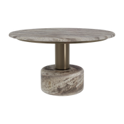 Mesa de centro de acero inoxidable y gris marbre 70x40cm Cooper - Versmissen