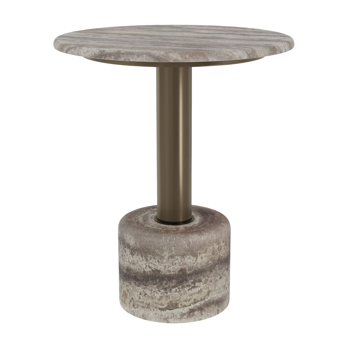 Table in stainless steel and grey marbre 50x60cm Cooper - Versmissen