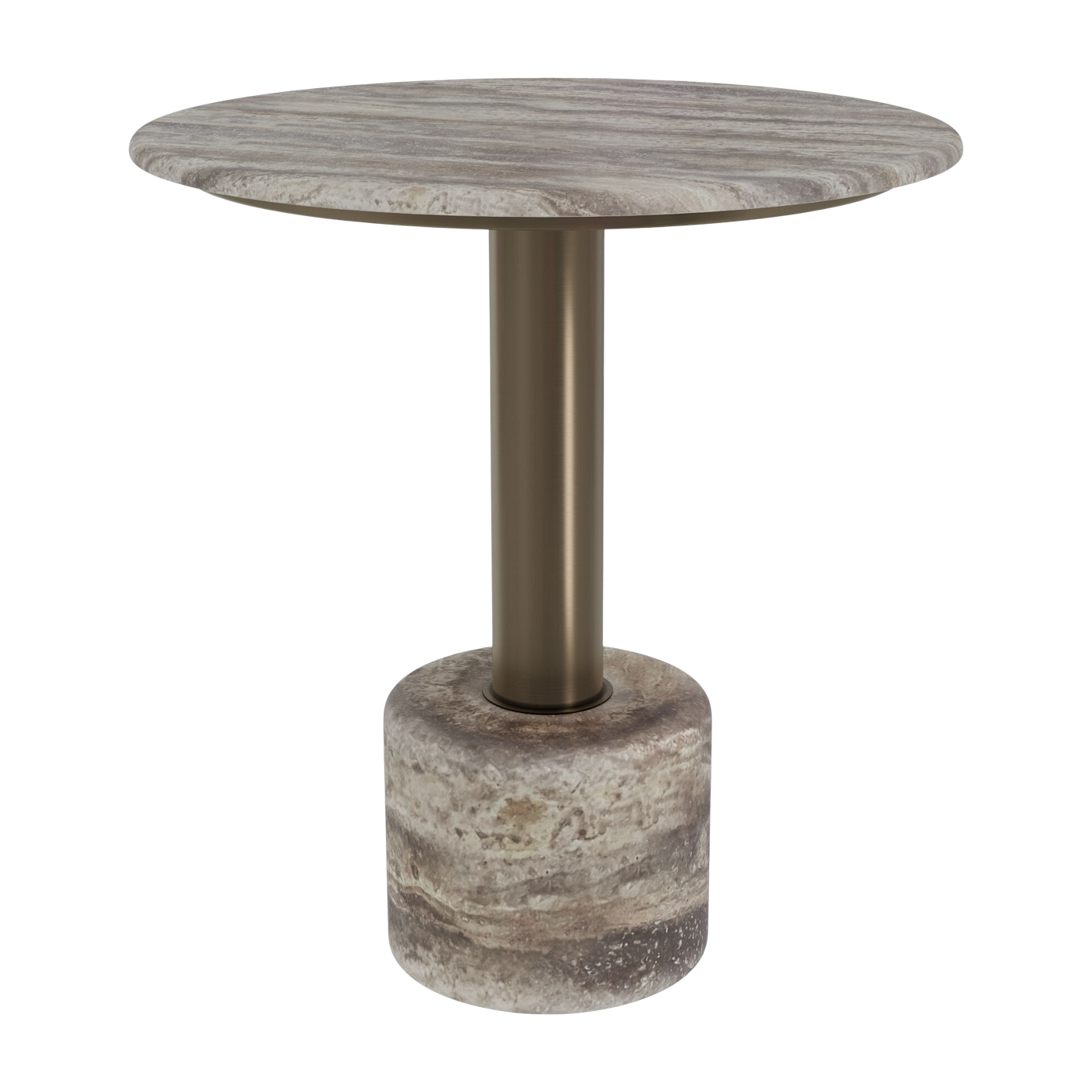 Mesa de acero inoxidable y gris marbre 70x76cm Cooper - Versmissen