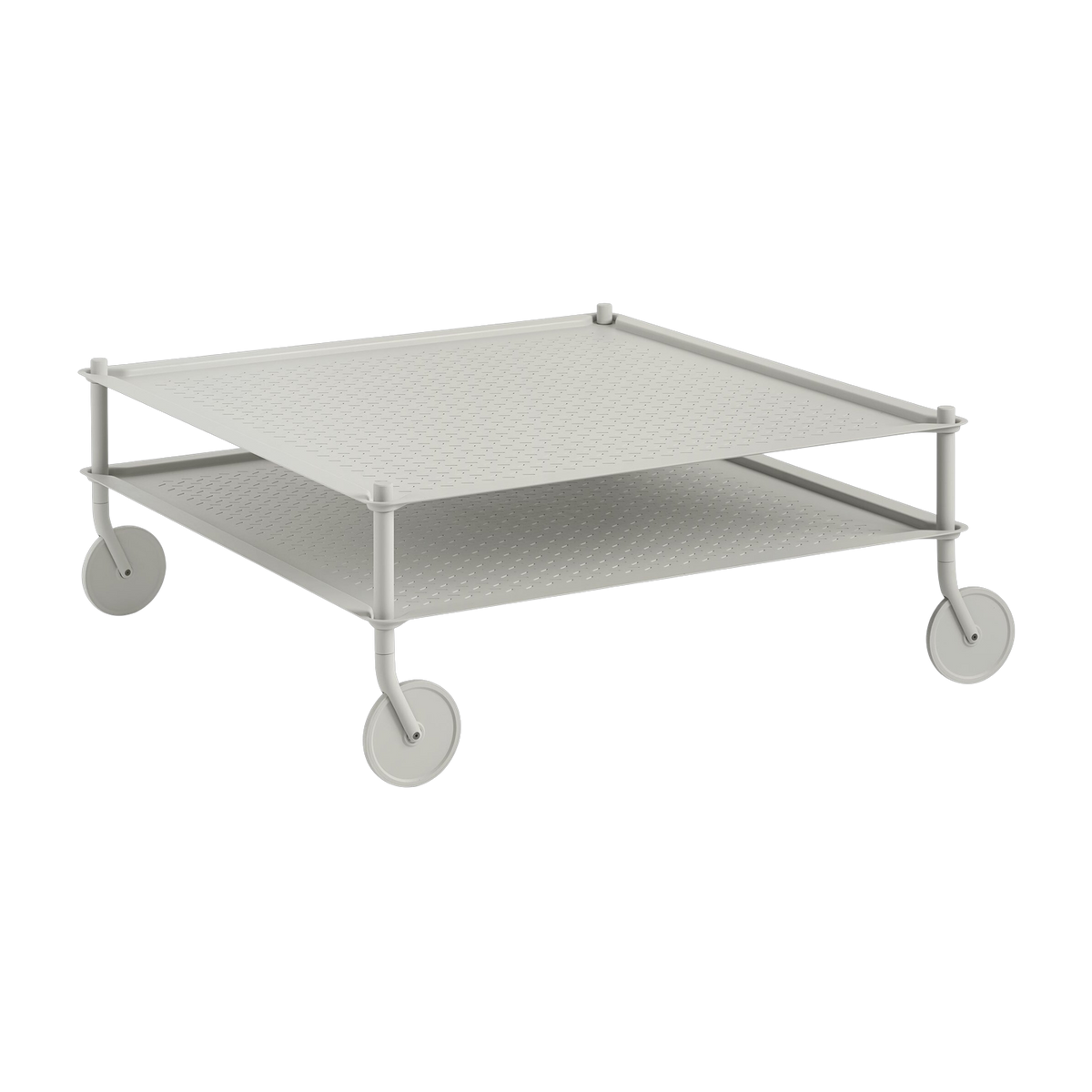 Tavolino quadrato in acciaio grigio 95x95, 5x40, 06cm Flow - Muuto