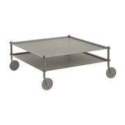 Table basse de jardin carrée en acier taupe 95x95,5x40,06cm Flow - Muuto