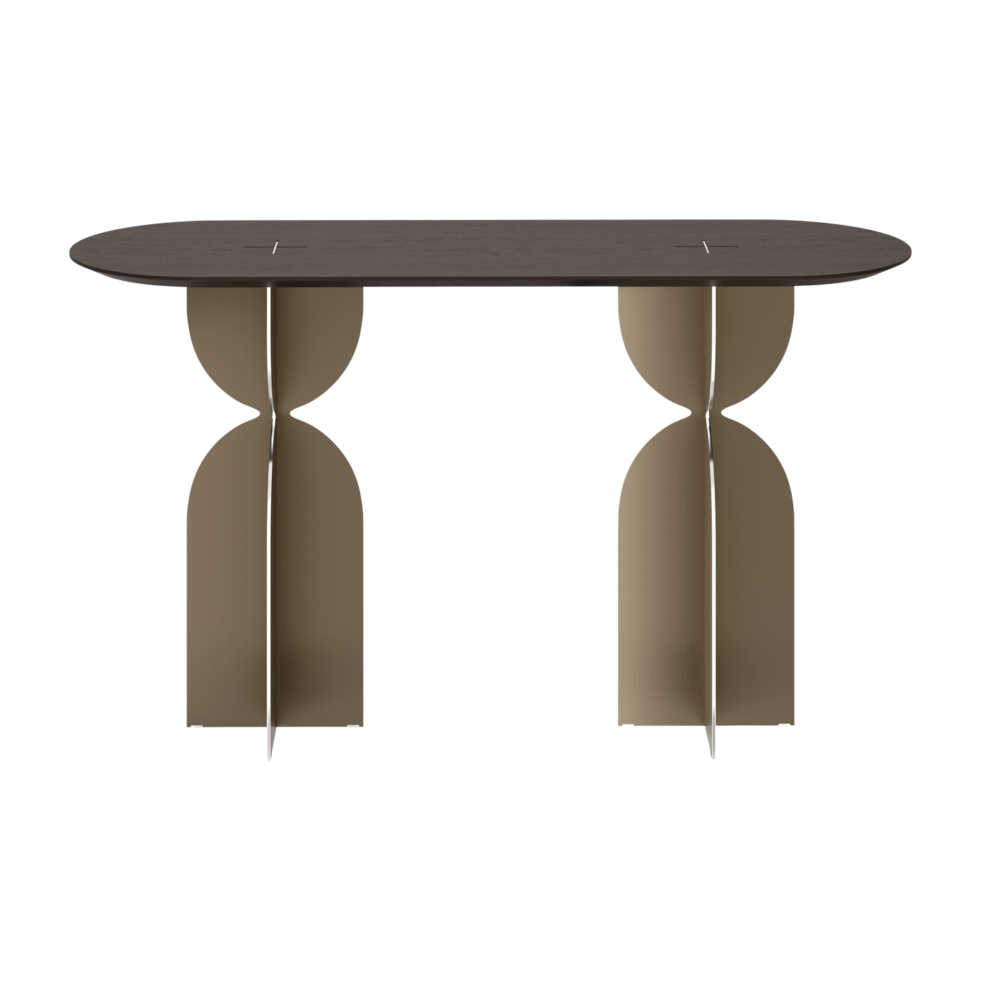 Console en acier inoxydable et chêne 140x46x80cm Ray - Versmissen