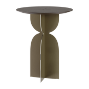 Stainless steel and oak side table 50x60cm Ray - Versmissen