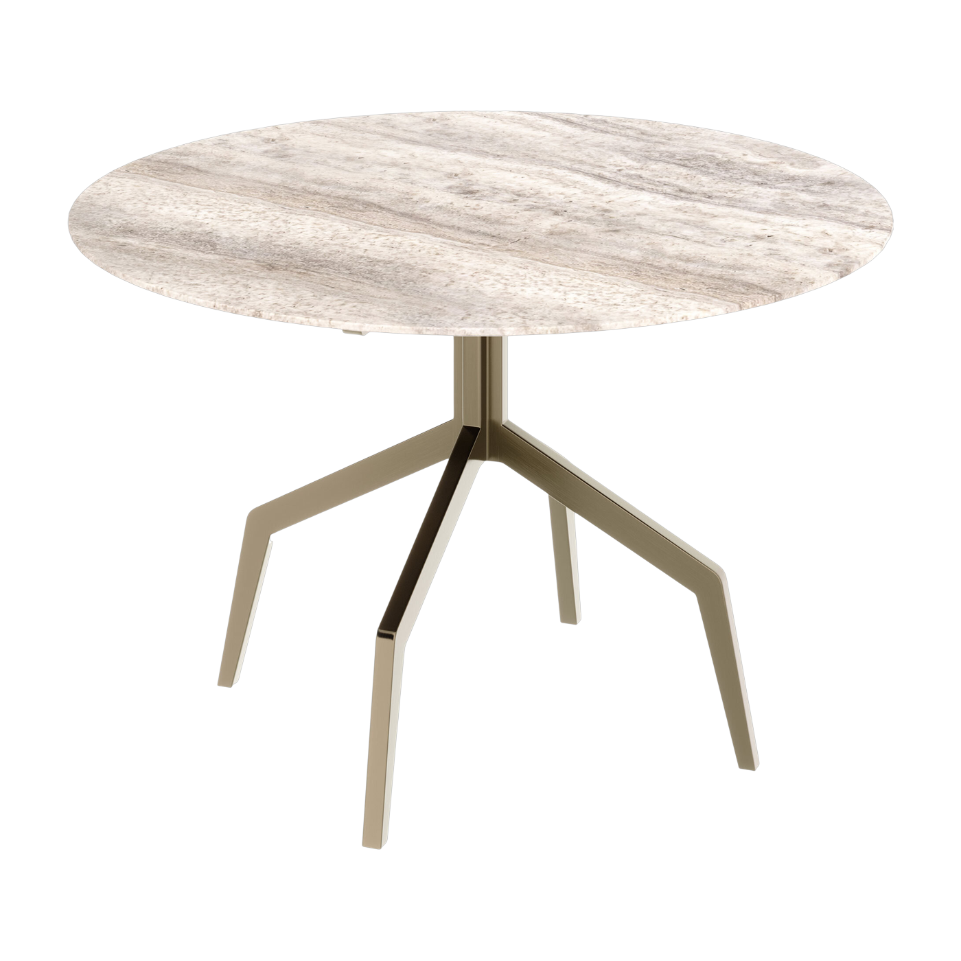 Mesa de comedor de acero inoxidable y travertino gris 120x76x74cm Razor - Versmissen