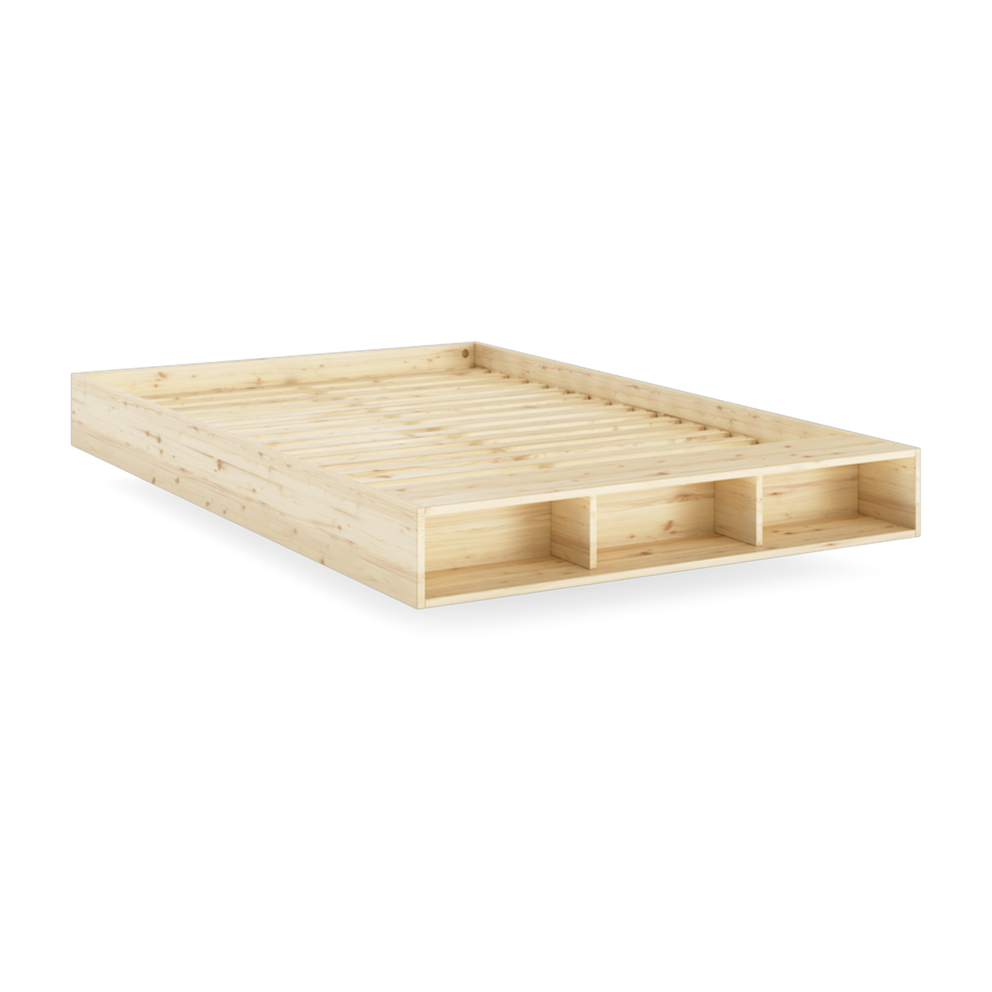 Sommier avec rangement en bois de pin naturel 140x200cm Merge - Karup Design
