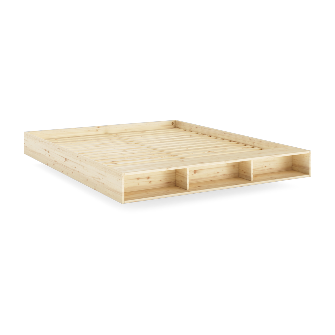 Sommier avec rangement en bois de pin naturel 180x200cm Merge - Karup Design