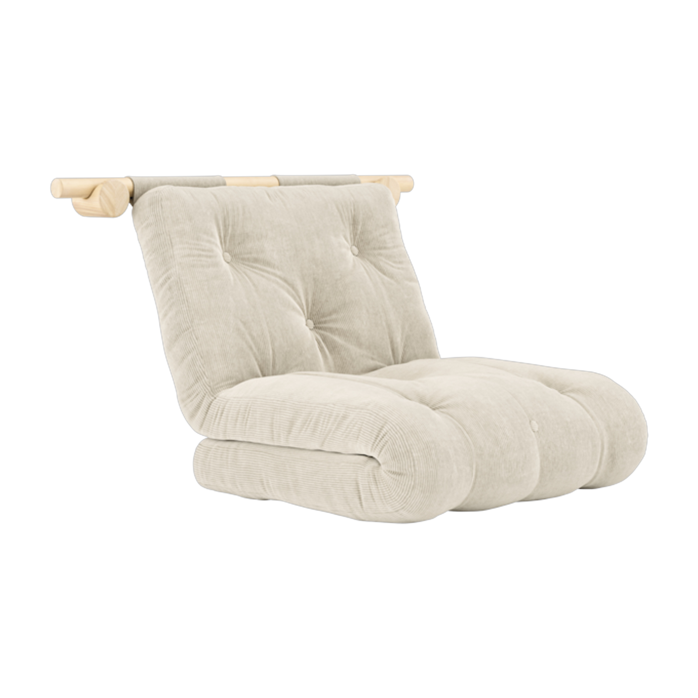 Elfenbeinfarbener Polyester-Convertible-Sessel 75x200cm Hooked -. Karup Design