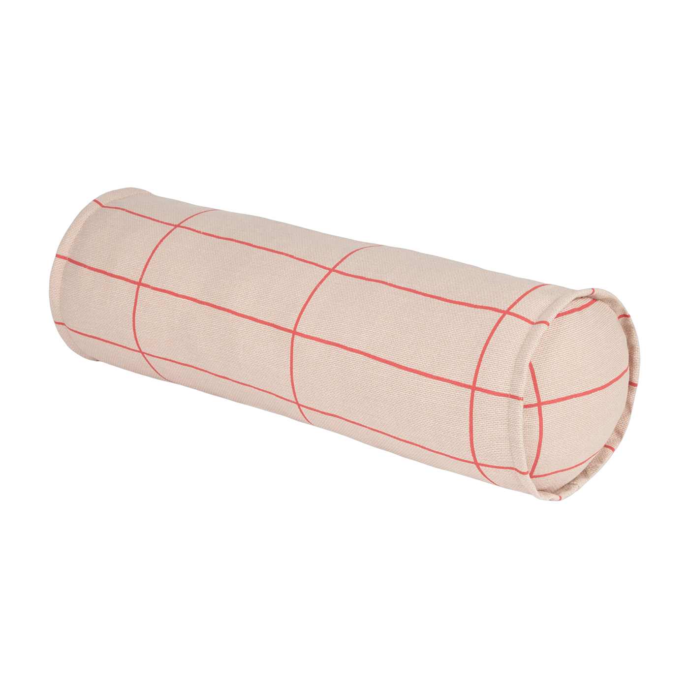 Zylindrisches Kissen aus Bio-Baumwolle mit rosa und roten Streifen 50x18x18cm Vibes - -. Nobodinoz