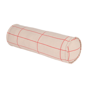 Coussin cylindrique en coton bio à rayures rose et rouge 50x18x18cm Vibes - Nobodinoz