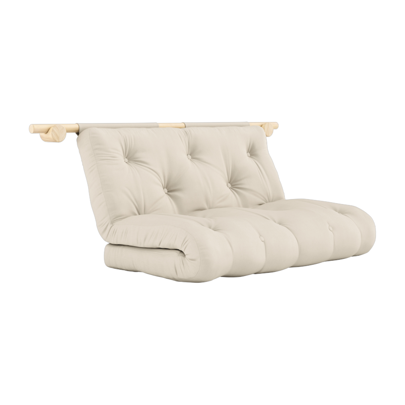 Canapé convertible en coton beige 135x200cm Hooked - Karup Design